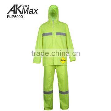 Green Military Rainsuits With Gray Reflect Bands Of Excellent Quality