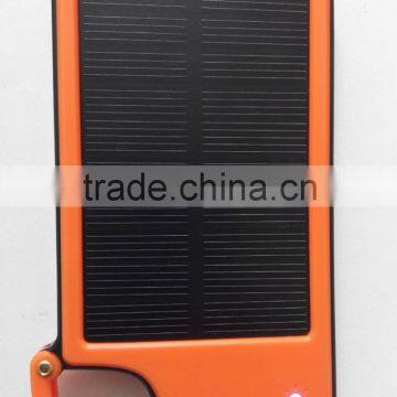 Solar Charger With Carabiner 5050mAh Solar Power Bank Portable Solar Mobile Charger For Ipad Iphone