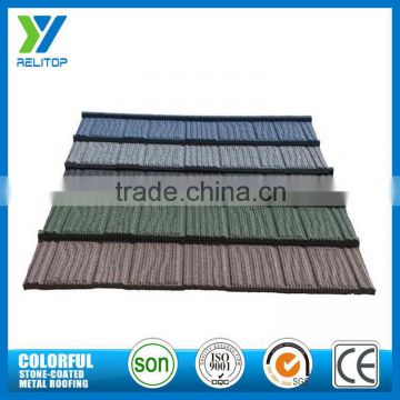 Sand-coated good quality new types colorful stone roof tile