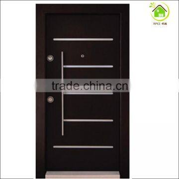Wooden Steel Doors, Wooden Door Armoured Door With Aluminum Strips, Home Security Door photo-3