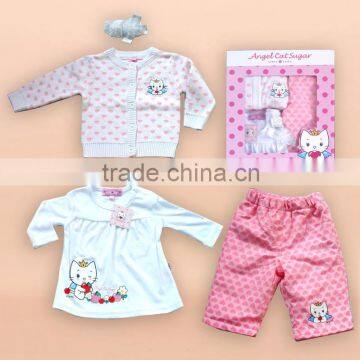 2016 winter 100% cotton baby sweater Baby wear for gift set wholesale clothing