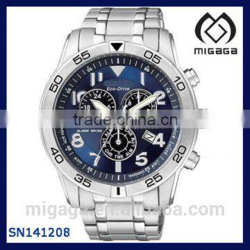 Mens Watch Stainless Steel Case and Bracelet Eco-Drive Multi Functional Watch for men