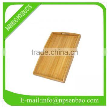 bamboo fast food serving tray with handles