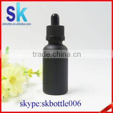 black frosted glass dropper bottle