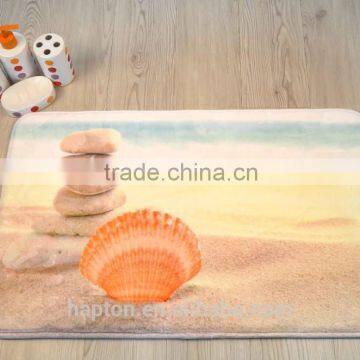 beautiful printed 50*80cm bathmat with anti-slipping back shell design memory foam bathmat