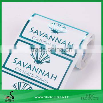 Sinicline Art Paper Sticker Logo For Cosmetics/Foil Stamping Logo Sticker In Roll