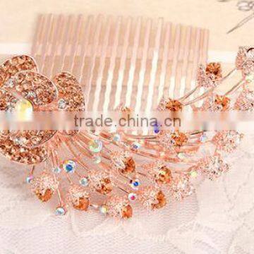 Glitter flower comb 2015 fashion style bridal floral hair comb