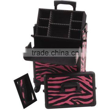 4-Wheel 2-in-1 Rolling Makeup Case With Easy-Slide and Extendable Trays, Includes Removable Tray and Extra Lid, 31-Inch, Smooth photo-5