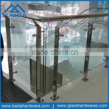 Glass railing system with stainless steel balustrade