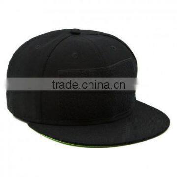 2015 Fashion style cotton baseball cap snapback hat with a hook and loop patch