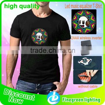 Custom Led Light Round Neck dry fit plain T Shirt