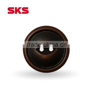 2 holes fake old effect fish eye shape hole wood button