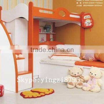 kid combination bedstead kid bunk bed small closet Children bedroom ark of ladder Children's double bed