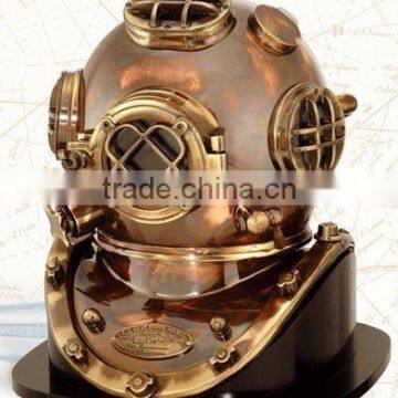 18 inch Brass diving helmet with 12 kg weight also wooden base