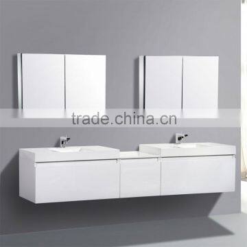 2016 new bathroom design wall hung double basin bathroom vanity                        
                                                Quality Choice