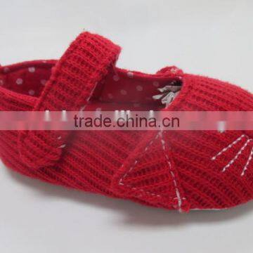 Knitting upper baby shoes comfortable baby maryjane prewalker cutie animal bootie