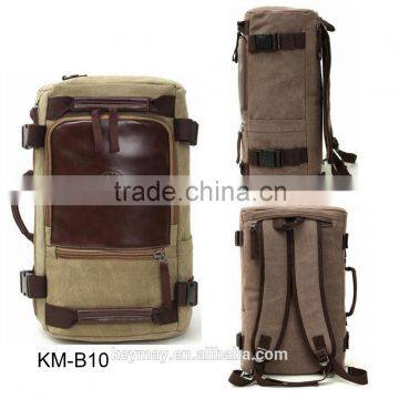 China wholesale capacity men outdoor canvas bucket backpack