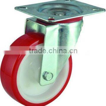 European type high impact polyurethane PU fixed industrial casters, stainless steel