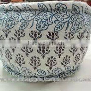 Flower Print Suzani Pouf Ottoman, Bean Bag