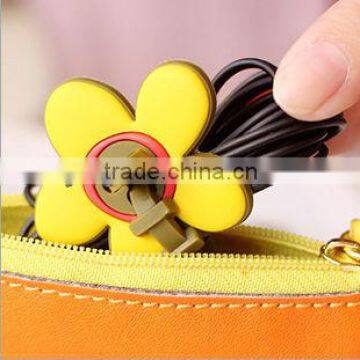 Earphone Cable Bobbin Winder Wire Organizer,Flower