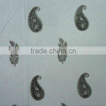 Paisley Print Cotton Bed Sheet Indian Hand Block Printed SKU 7044 photo-3