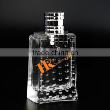 Square Transparent Perfume Bottle Dots First class Aroma glass bottle clear bottle