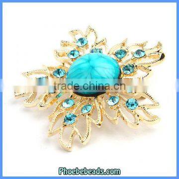 Wholesale Beautiful Flower Acrylic Brooch With Rinestones PFB-W045