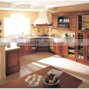 solid wood kitchen cabinet with breakfast bar design