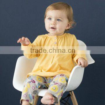 DB722 dave bella 2014 fall/winter printed long sleeve baby clothing sets for girl wholesale printed sets baby clothing sets