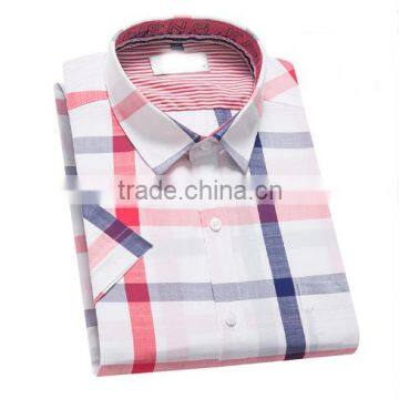 new fashion 100% cotton custom plaid men embroidered shirts