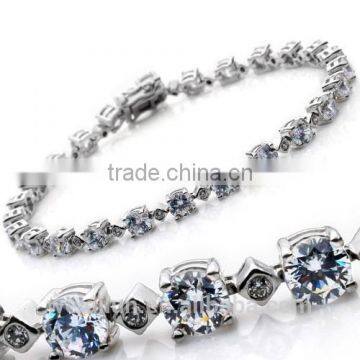 anniversary gifts 925 sterling silver bracelet with cubic zircone for women