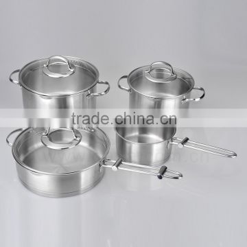 new style stainless steel cookware straight shape pot set