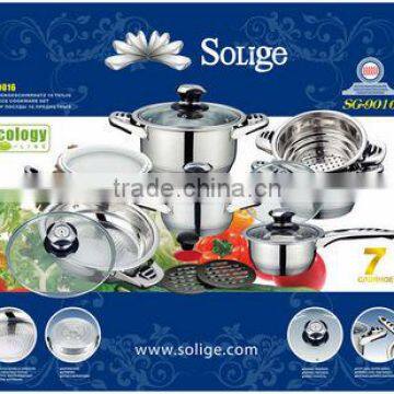 Solige brand stainless steel support fire and induction compatible pot