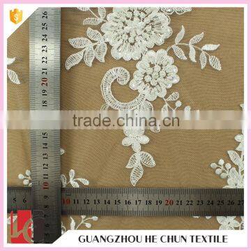 HC-5717-1 Hechun Crochet Patterns Sequin Beaded Turkey Bridal Lace Fabric photo-5