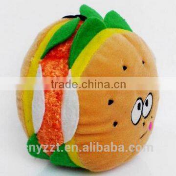 Plush Hamburger-Shaped Dog Toys With Squeakers/Hamburger Soft Cotton Squeaky Pet Dog Toy photo-2