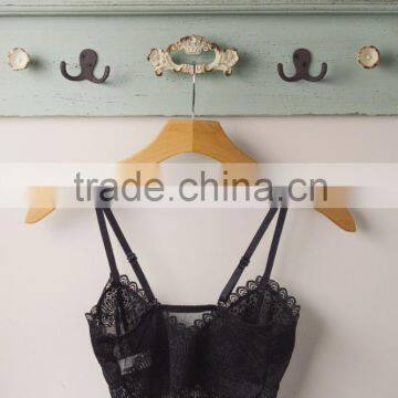 90% Viscose Deep Red Sheer Lace Cami Bra Sale photo-4