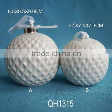 porcelain grinding ball/white ceramic christmas ball decoration