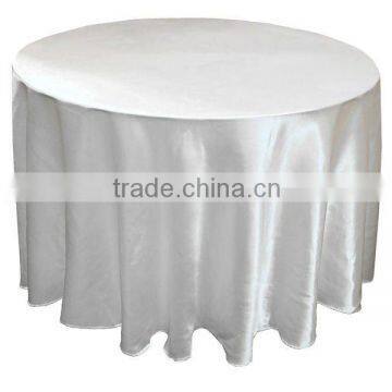 White satin round table cloth/table cover for weddings