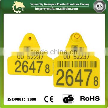 Cow Cattle Large Livestock Ear Tag With Yellow Color for Animal Identification