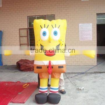 Hot !!! Inflatable Spongebob movable Cartoon Characters for Advertising Promotion + Repair Kits + Blower