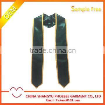 Wholesale plain graduation stole with trim