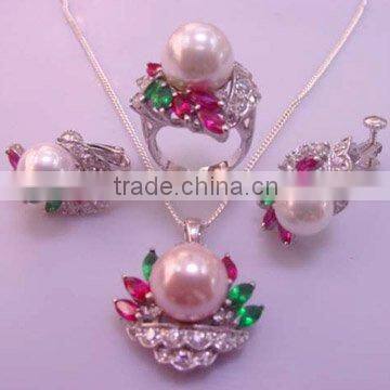 Silver Freshwater Pearl Set