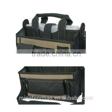 Multifunction Tool Bags Large Size Water-proof Canvas Tote Electrician Bag Custom Leathercraft 15 Pocket 16 In. Center Tray Tool photo-2