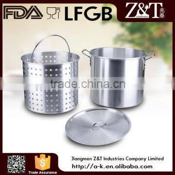 Aluminum restaurant stock pot cookware with Inner Basket