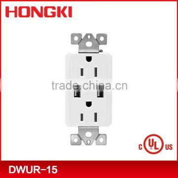 UL CUL listed 120V 15A 60HZ USB Wall socket