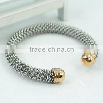 Stainless steel Cable wire bangle open meshed bangle