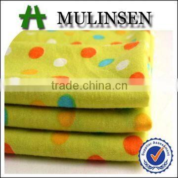 2015 Mulinsen textile dot pattern fabric for children clothes, poly spun fabric art&design