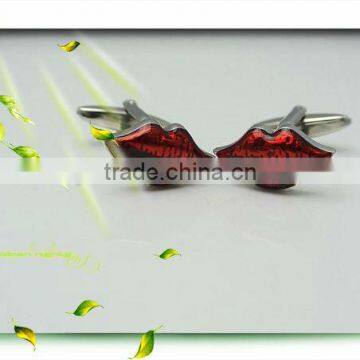 New fashion red mouth shape cufflinks/cuff links