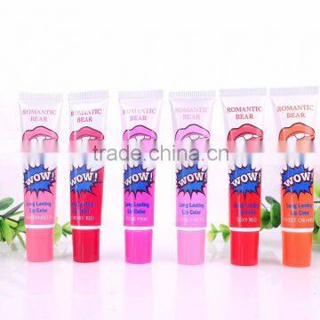 Wholesale Romatic Bear Ruby Woo waterproof lipstick matte magic lipstick long lasting peel off lipstick