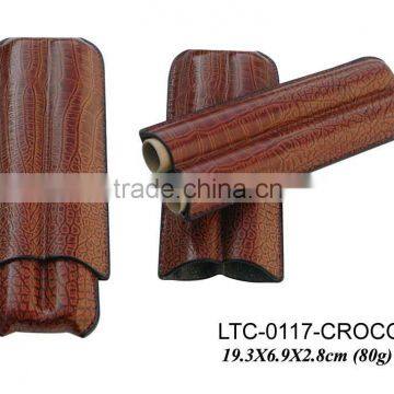 Hot sale premium croco leather cigar case manufacturer